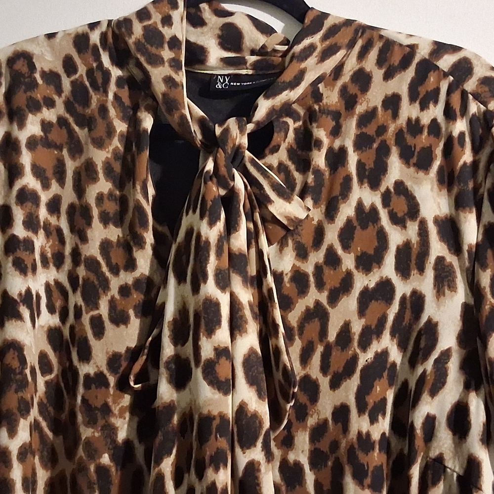 New York & Company Leopard Print Midi Dress